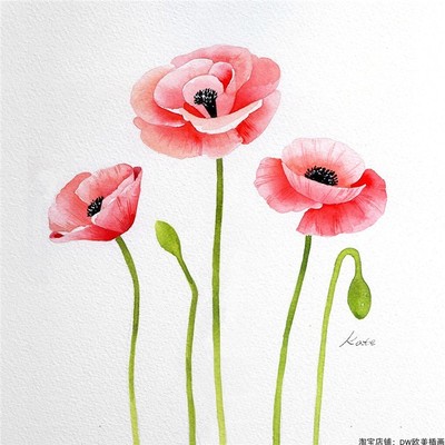 花卉手绘水彩教程步骤图片,花卉的画法和步骤水彩